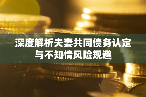 济南深度解析夫妻共同债务认定与不知情风险规避